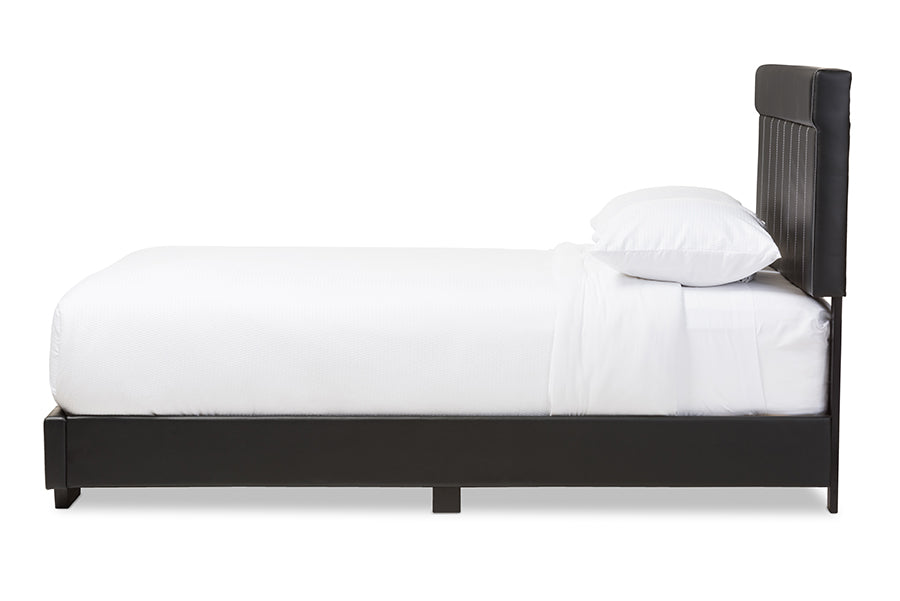 Baxton Studio Solo Modern and Contemporary Black Faux Leather Full Size Platform Bed