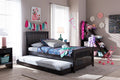 Baxton Studio Hevea Twin Size Dark Brown Solid Wood Platform Bed with Guest Trundle Bed