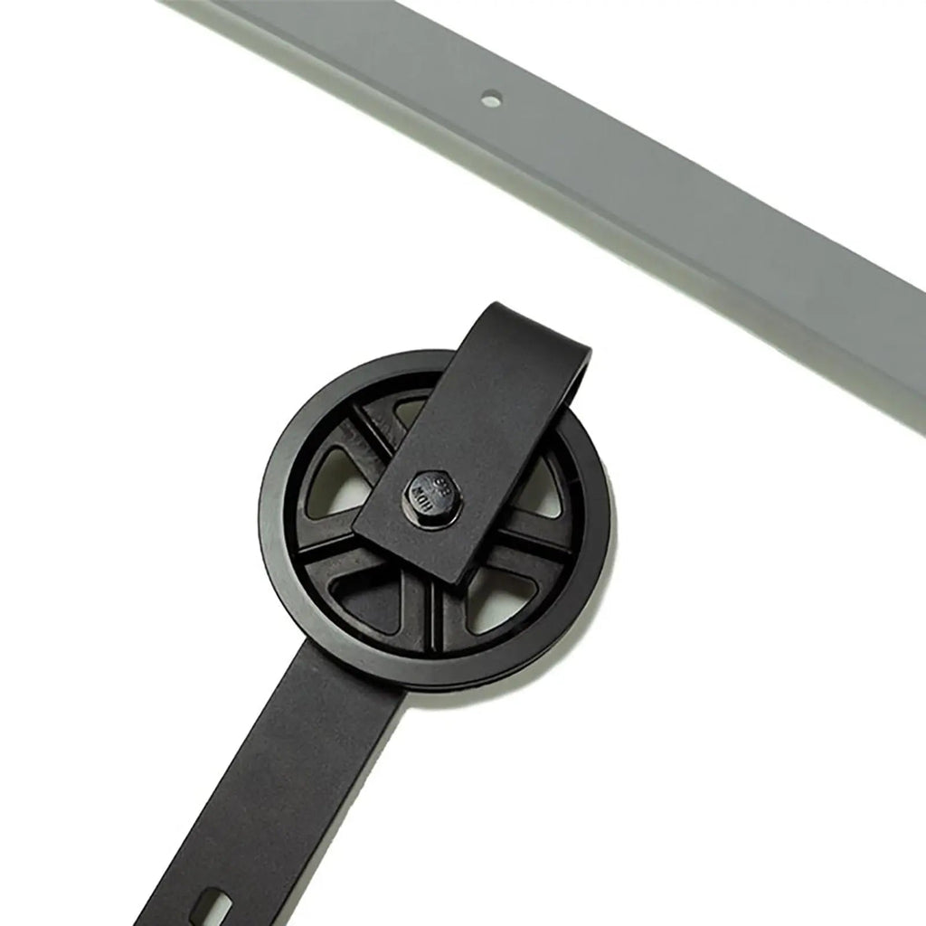 Big Spoke Wheel Roller Sliding Barn Door Hardware Kit (No Door)