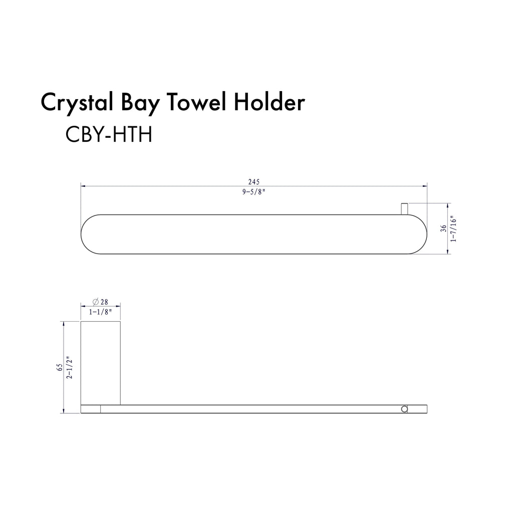 ZLINE Crystal Bay Bathroom Accessories Package with Towel Rail, Hook, Ring and Toilet Paper Holder, 4BP-CBYACC-MB