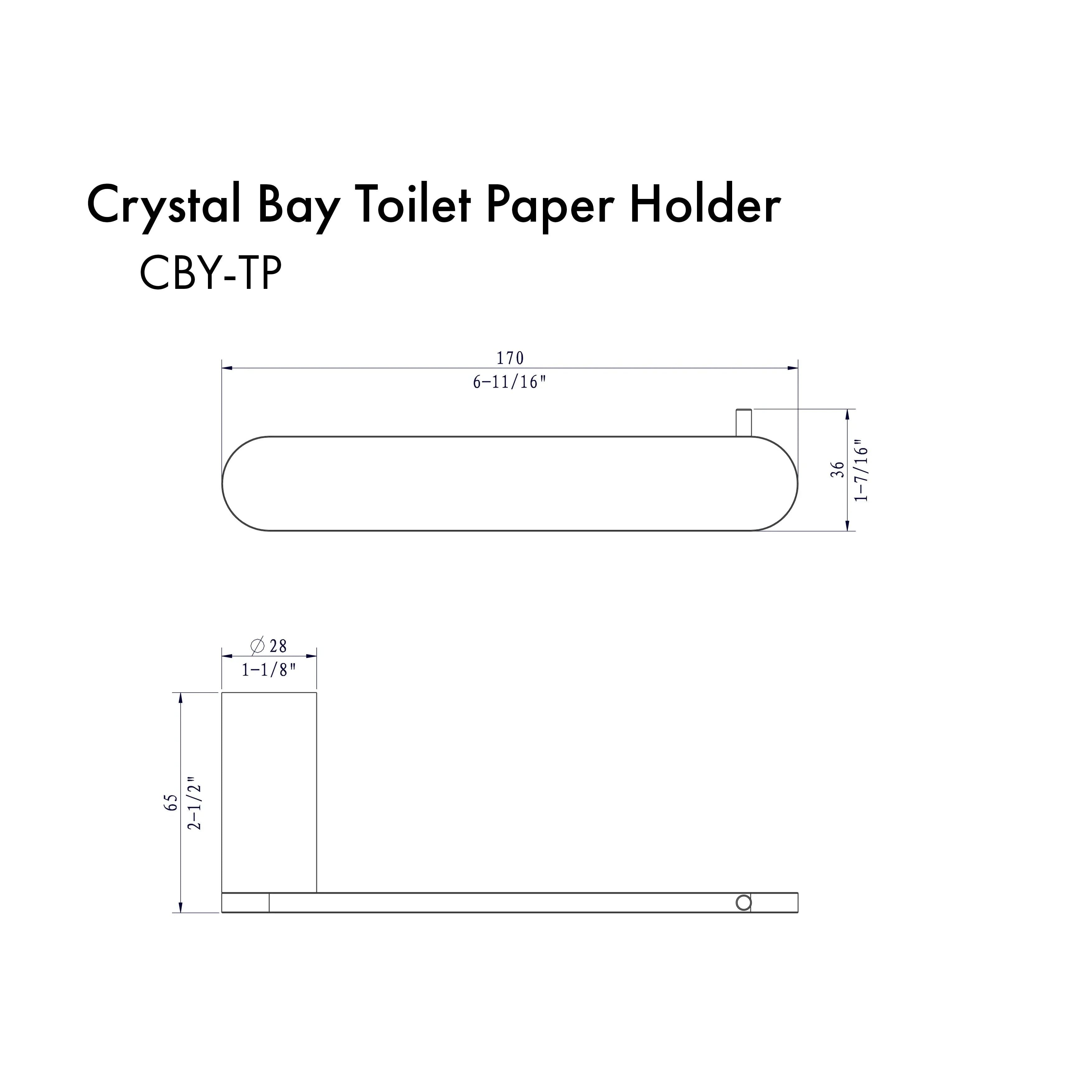 ZLINE Crystal Bay Bathroom Accessories Package with Towel Rail, Hook, Ring and Toilet Paper Holder, 4BP-CBYACC-CH