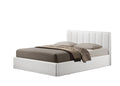Baxton Studio Templemore White Leather Contemporary Queen-Size Bed