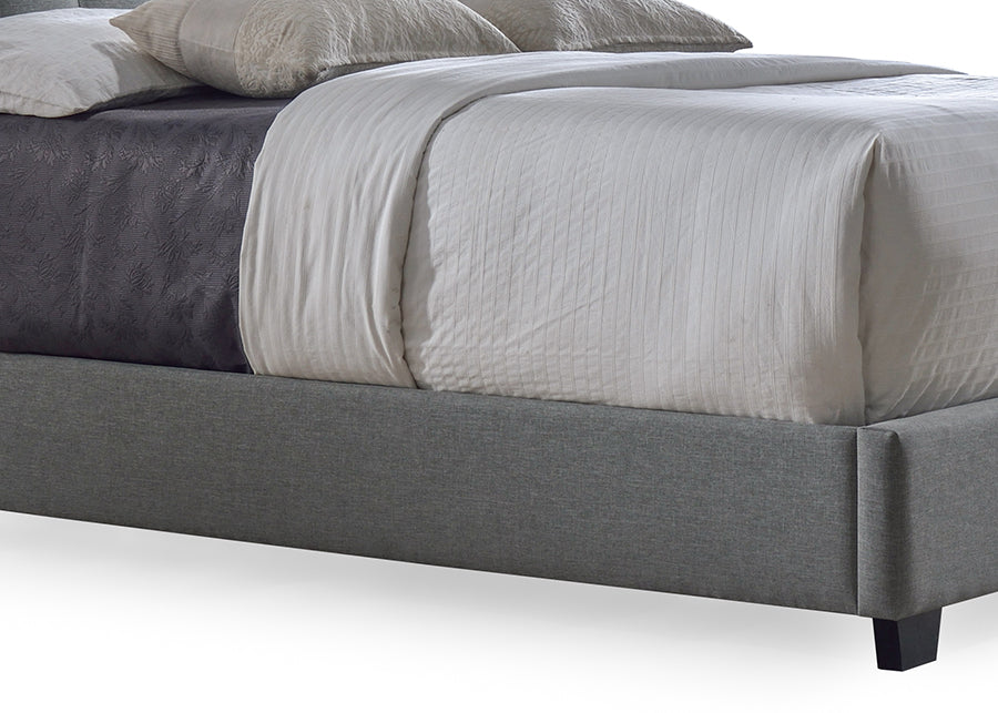 Baxton Studio Katherine Contemporary Grey Fabric Nail head Trim King Size Wingback Bed