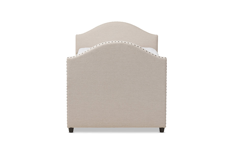 Baxton Studio Alessia Modern and Contemporary Beige Fabric Upholstered Daybed with Guest Trundle Bed
