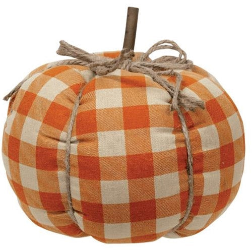 '+Large Orange Buffalo Check Pumpkin (Pack of 2)