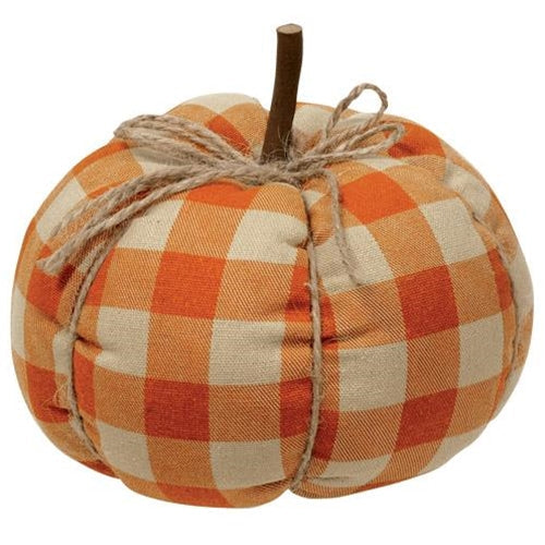 '+Medium Orange Buffalo Check Pumpkin (Pack of 2)