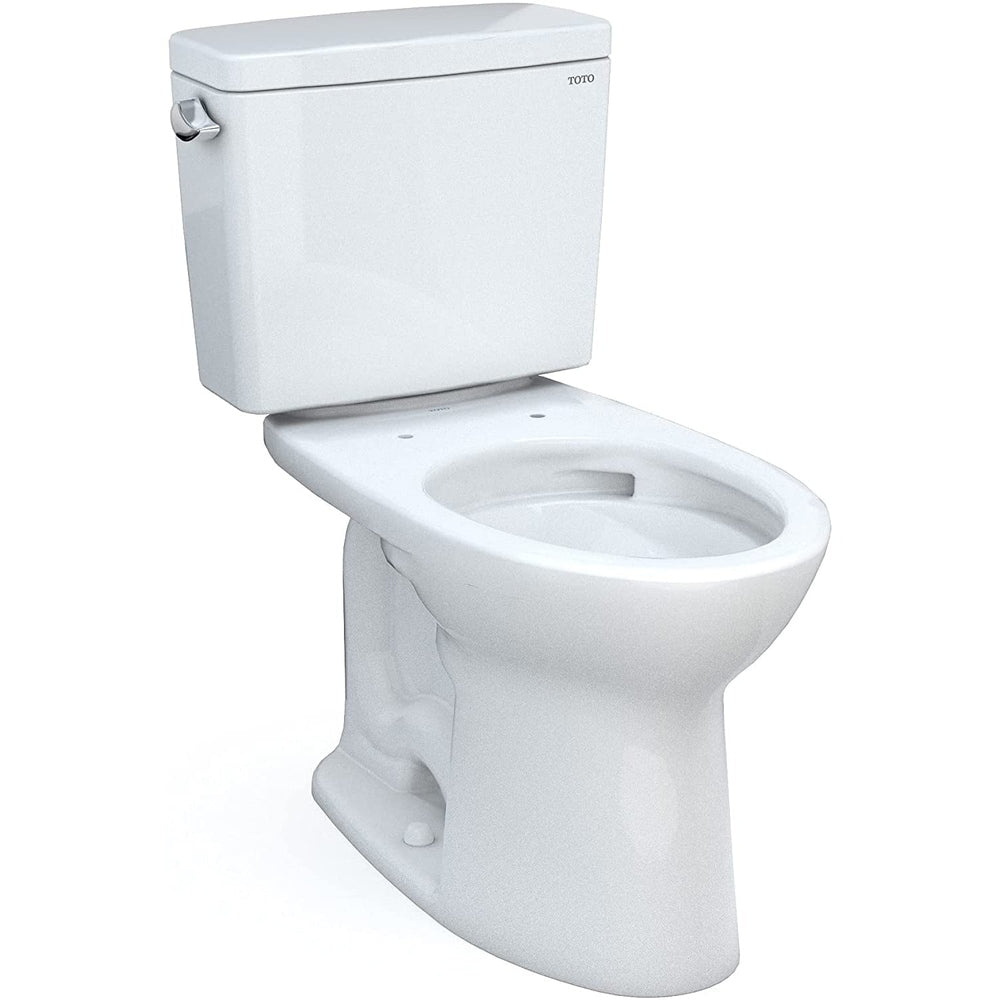 TOTO Drake Two-Piece Elongated 1.6 GPF Universal Height Toilet with CEFIONTECT and Tornado Flush, Cotton White,  CST776CSFG#01