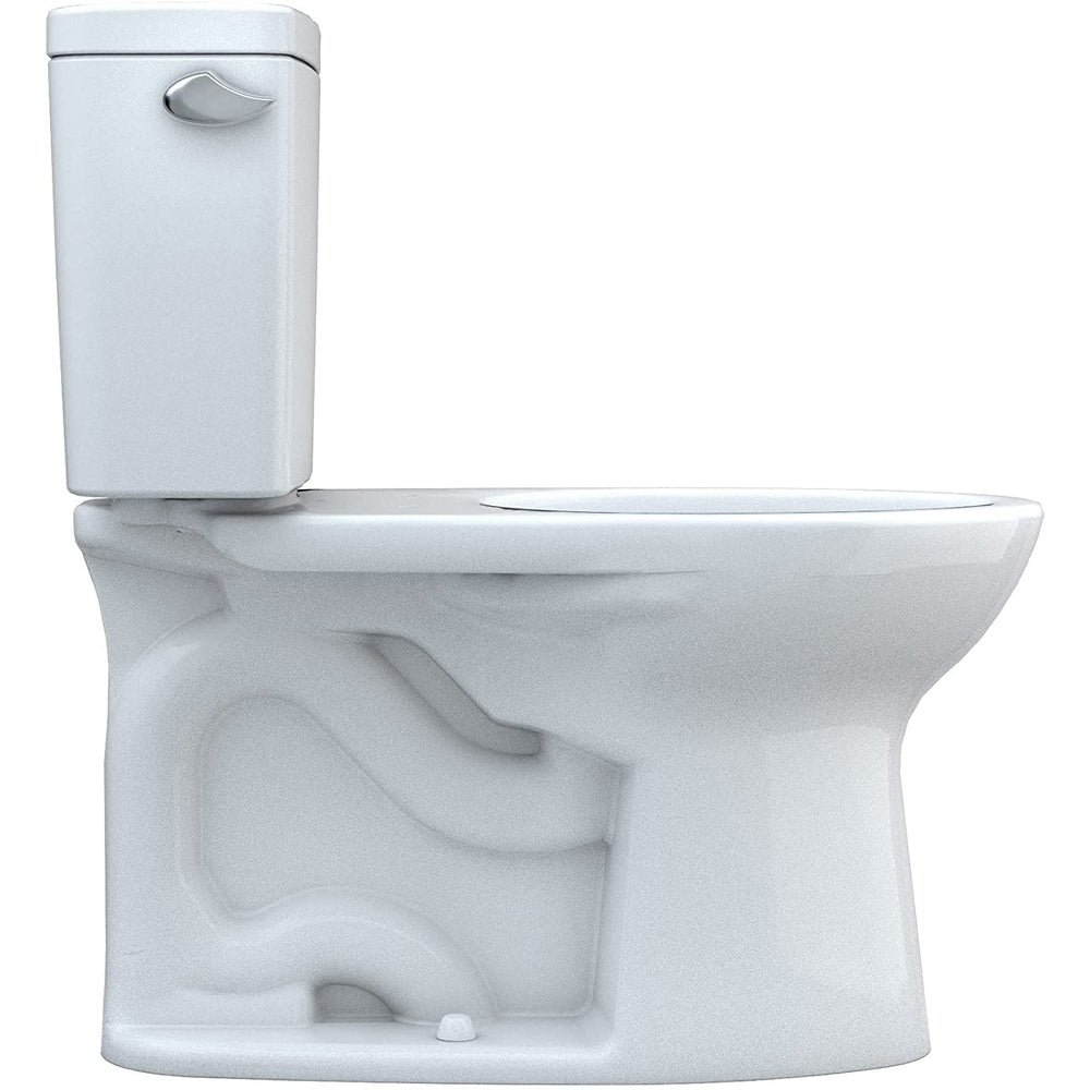 TOTO Drake Two-Piece Elongated 1.6 GPF Universal Height Toilet with CEFIONTECT and Tornado Flush, Cotton White,  CST776CSFG#01