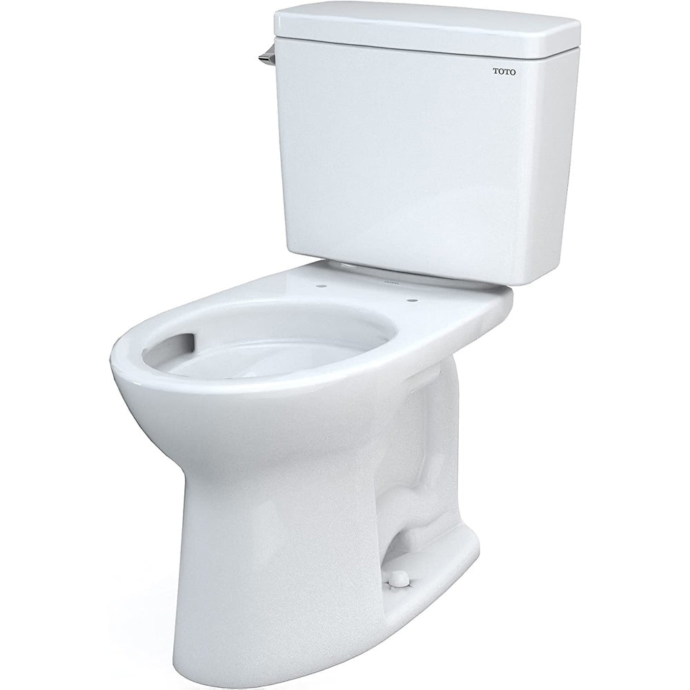 TOTO Drake Two-Piece Elongated 1.6 GPF Universal Height Toilet with CEFIONTECT and Tornado Flush, Cotton White,  CST776CSFG#01