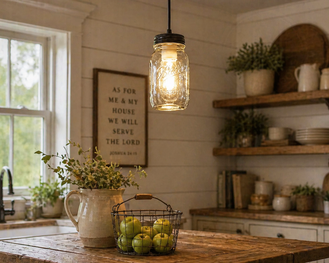 Mason Jar Pendant Light NEW Quart
