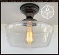 Large Clear Glass Schoolhouse Ceiling Light | 12"