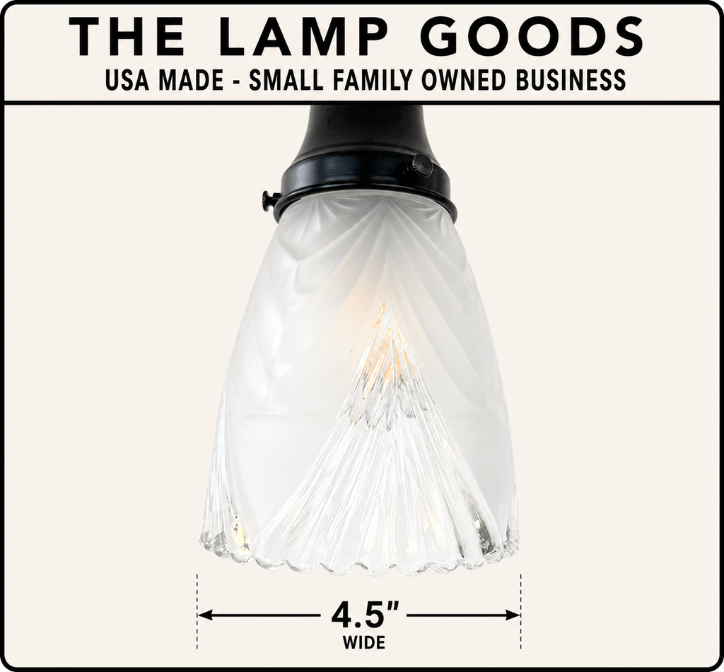 Clear And Frost Fan Ribbed Scallop Pendant Light/Wall Sconce