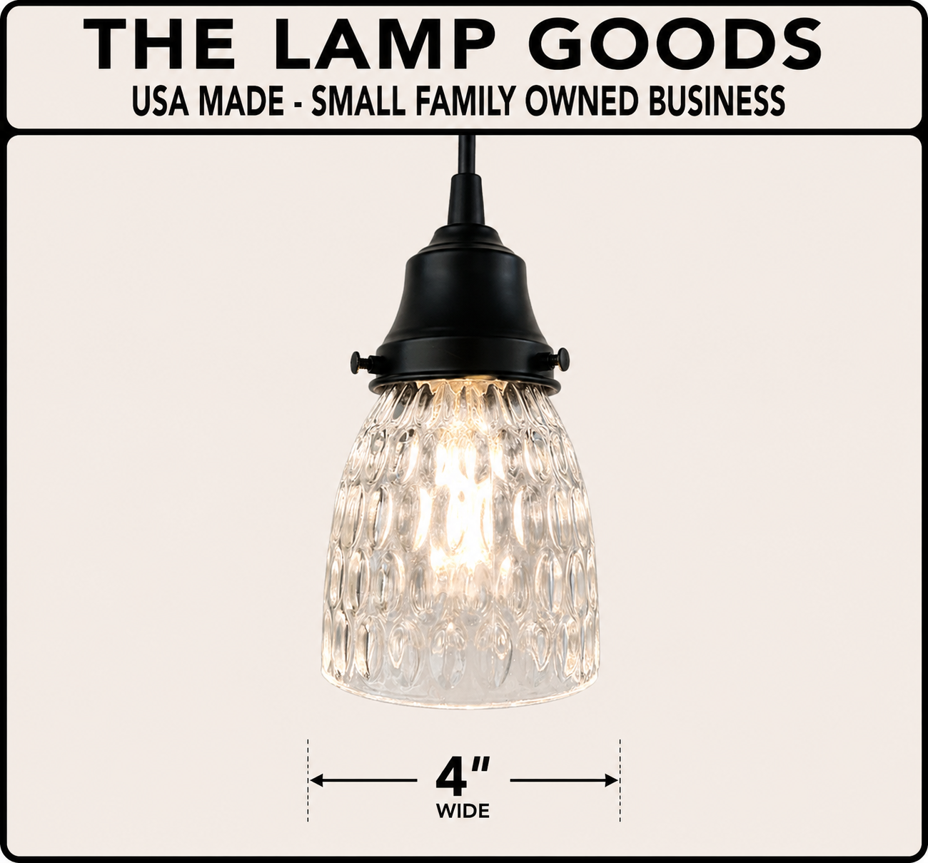 Clear Pebbled Texture Vintage Glass Pendant