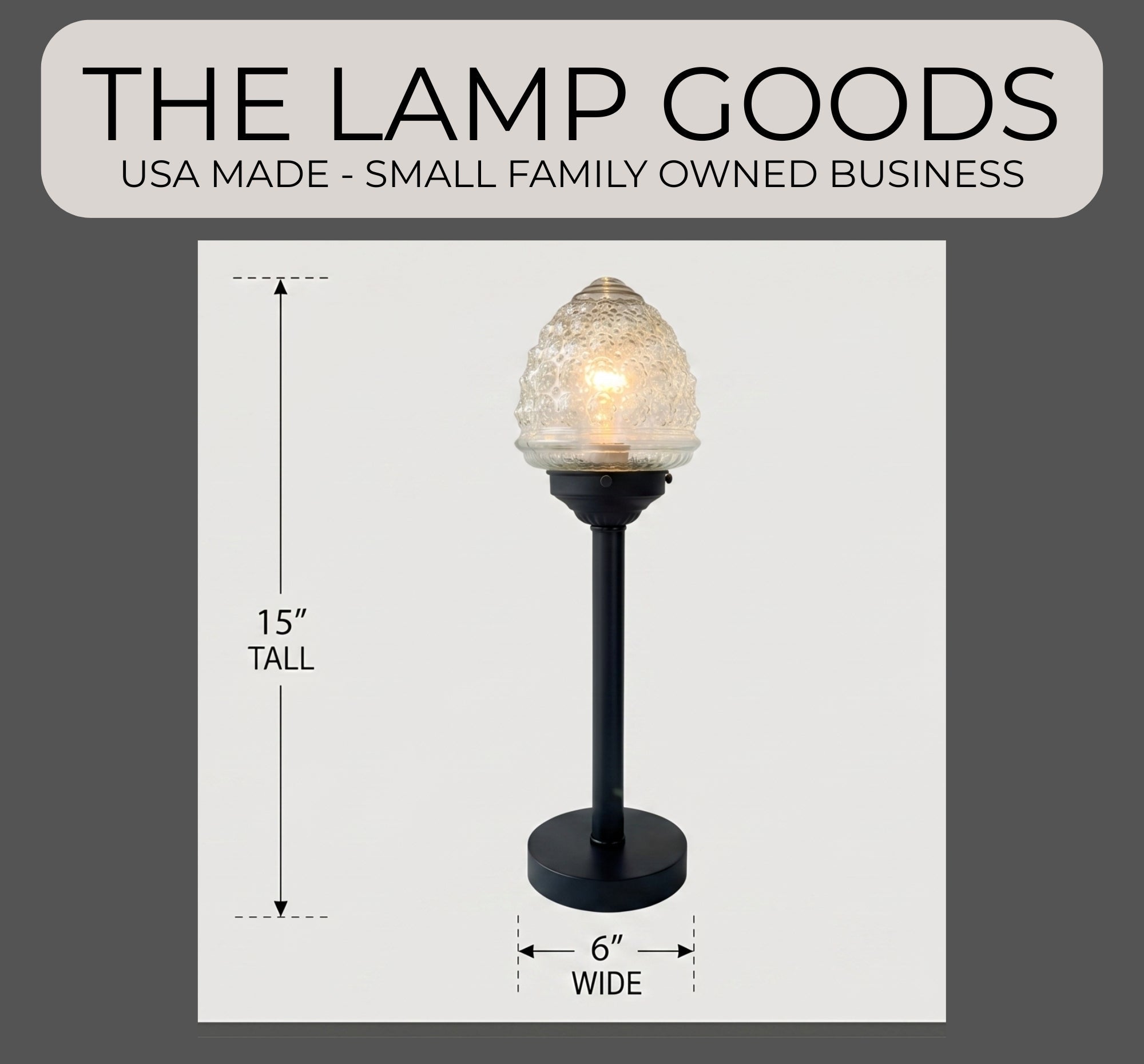 Antique Glass Table Lamp - Tall