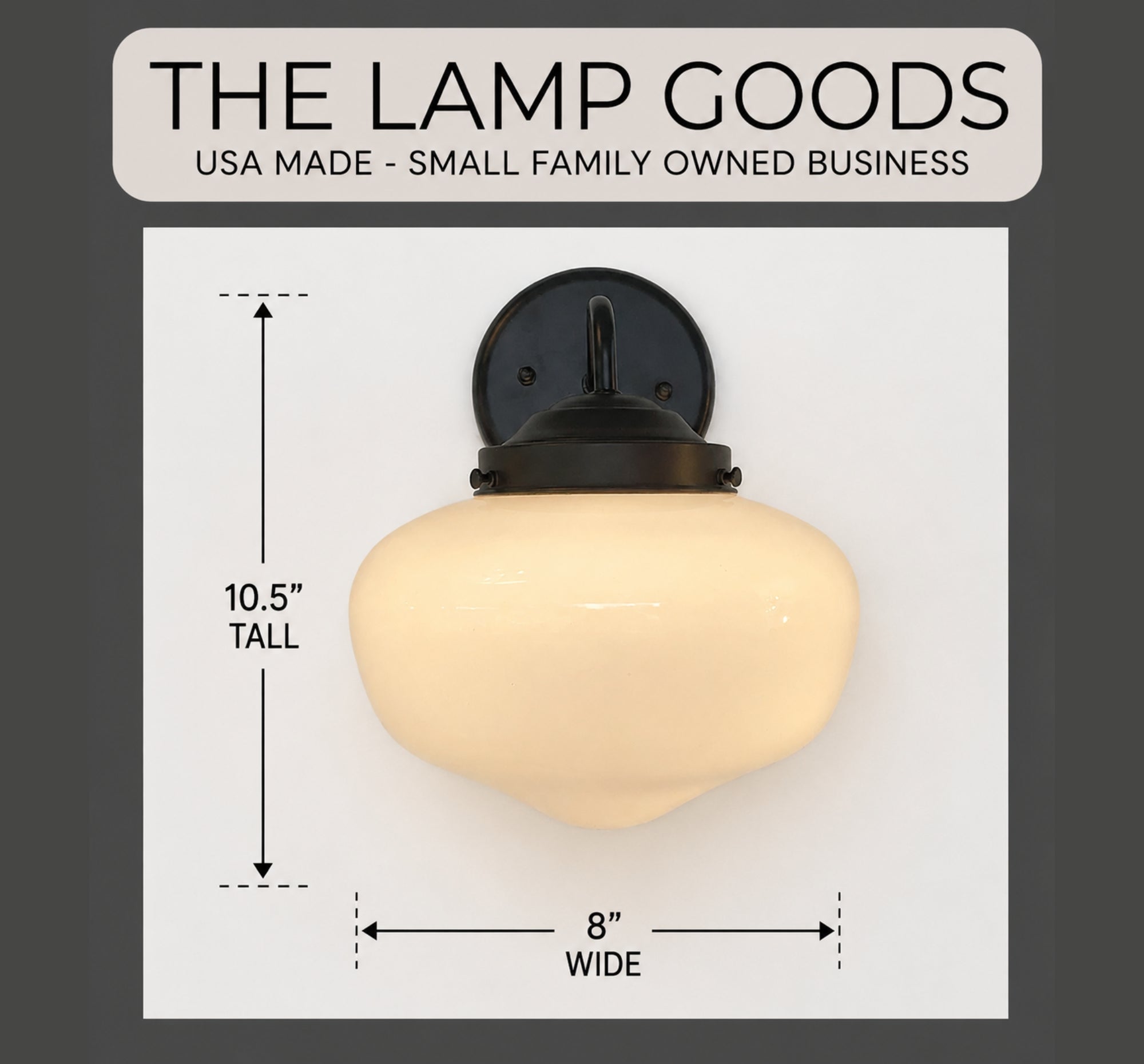 Modern Schoolhouse Sconce |8"| Wall Light