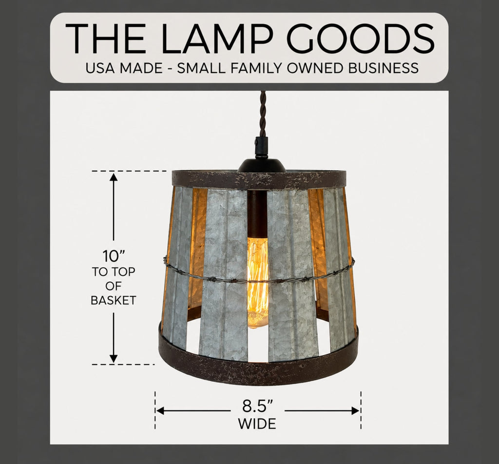 Galvanized Open Weave INDUSTRIAL Pendant Light