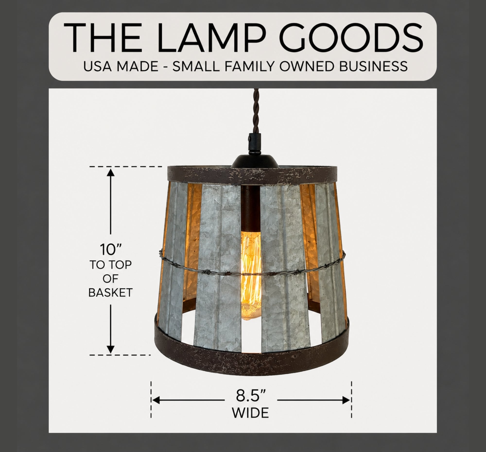 Galvanized Open Weave INDUSTRIAL Pendant Light
