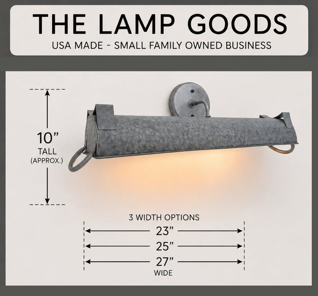 Galvanized Dome Farmhouse Wall Vanity Bathroom Light Fixture (3 sizes)