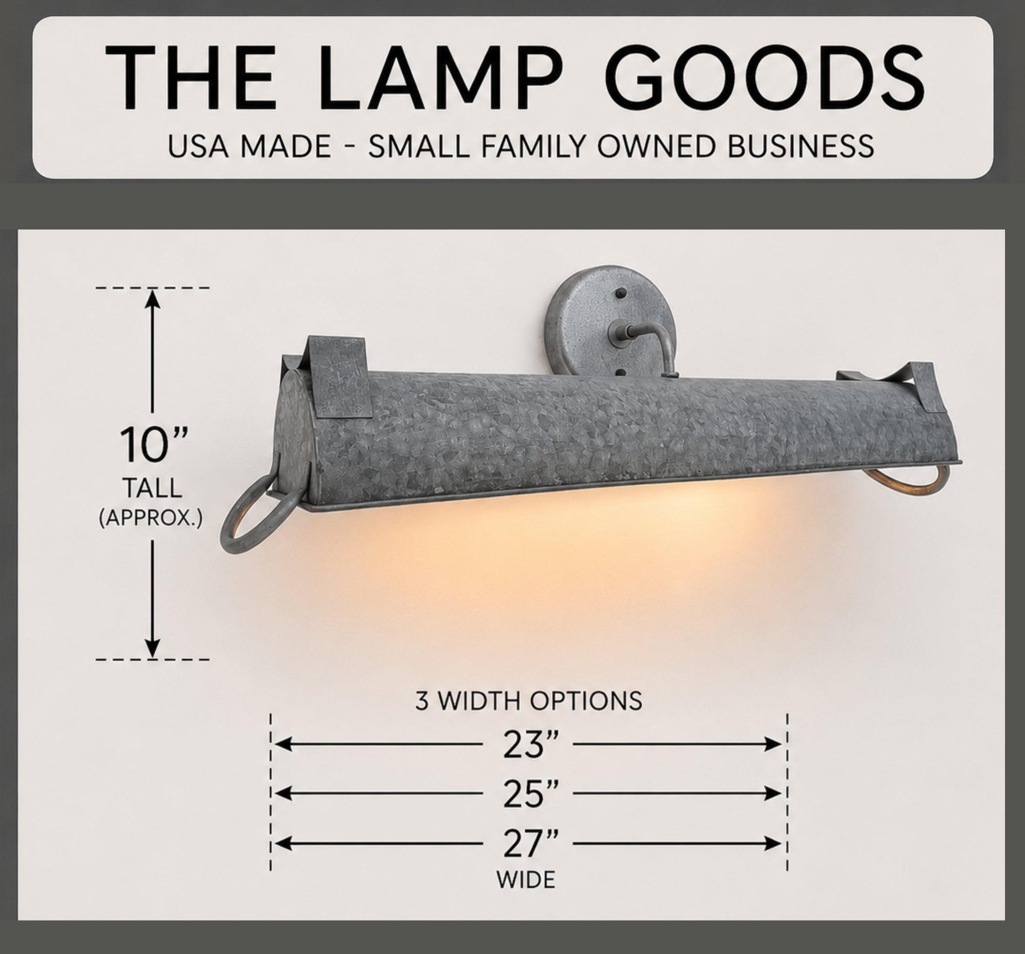 Galvanized Dome Farmhouse Wall Vanity Bathroom Light Fixture (3 sizes)