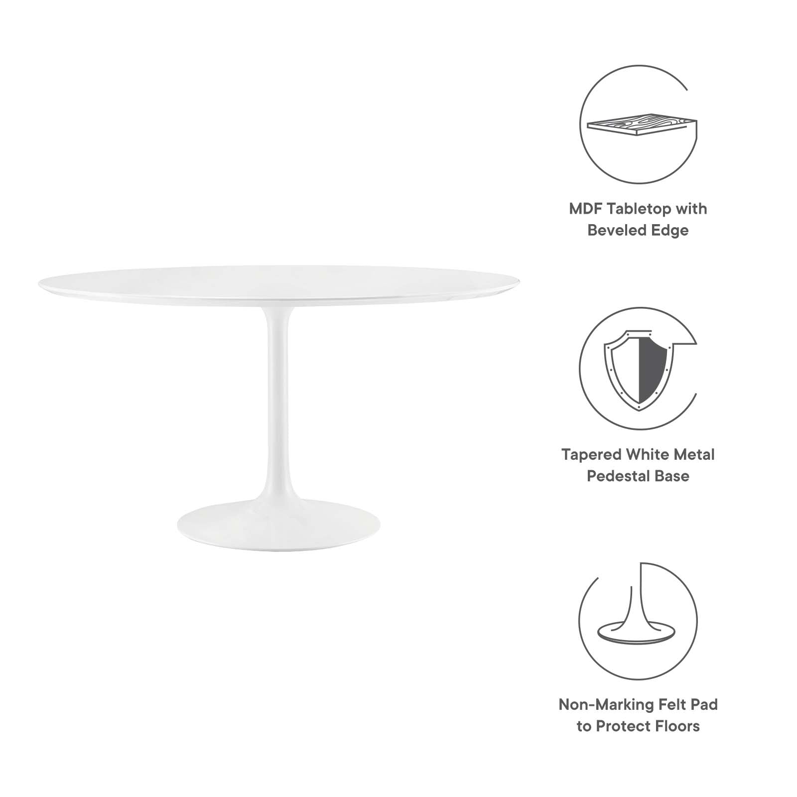 Lippa 54" Round Wood Dining Table by Modway