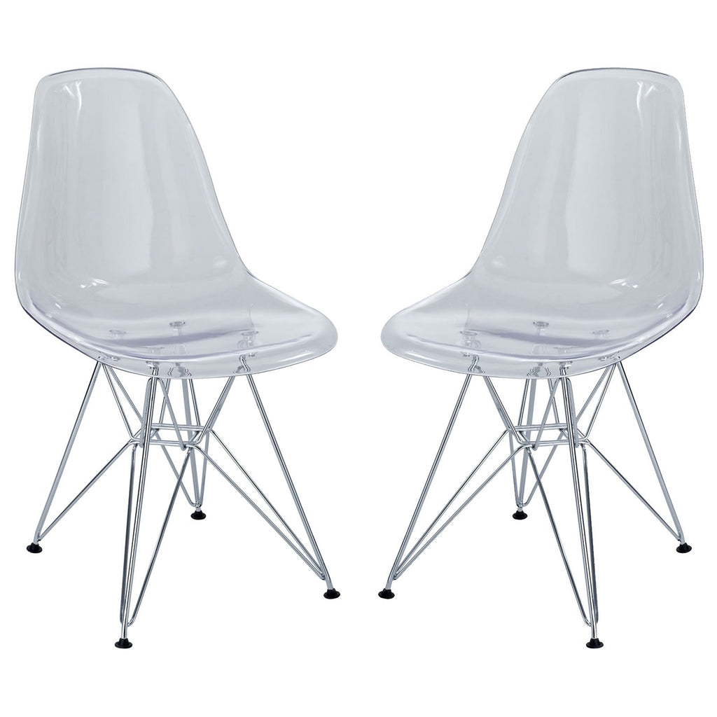 Paris Dining Side Chair Set of 2 in Clear