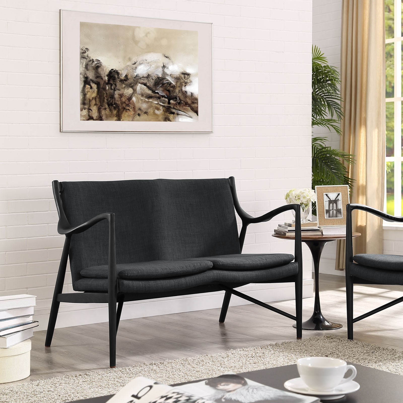 Makeshift Upholstered Fabric Loveseat by Modway