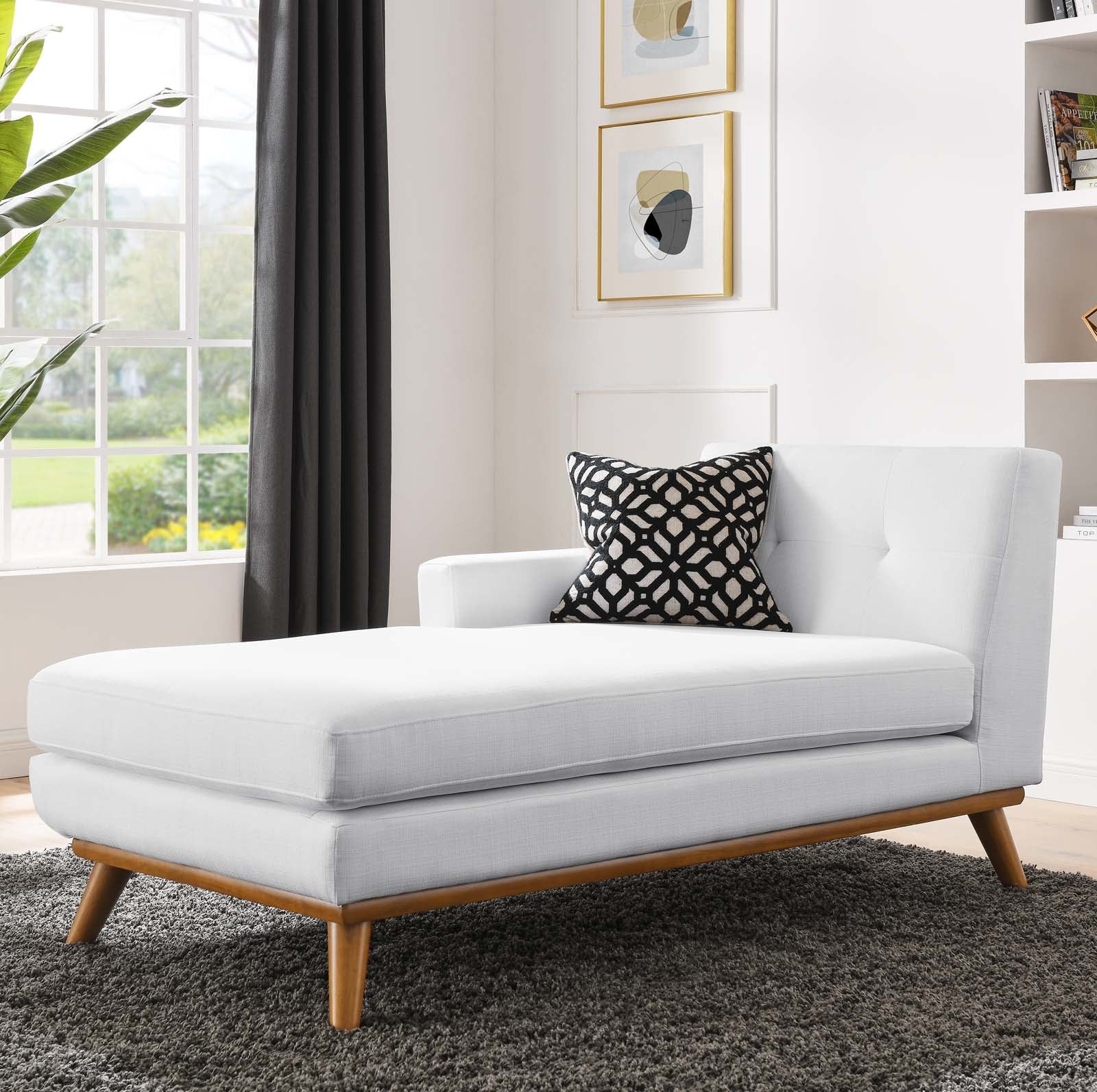 Engage Left-Facing Upholstered Fabric Chaise by Modway