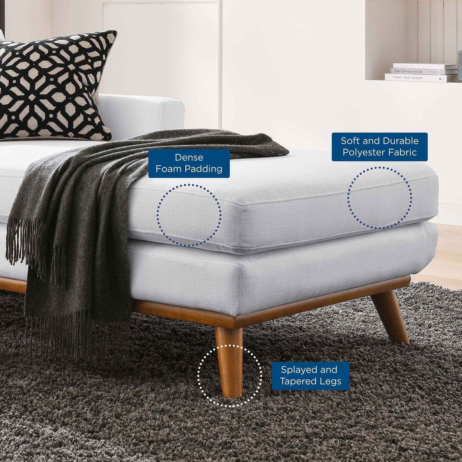 Engage Right-Facing Upholstered Fabric Chaise by Modway