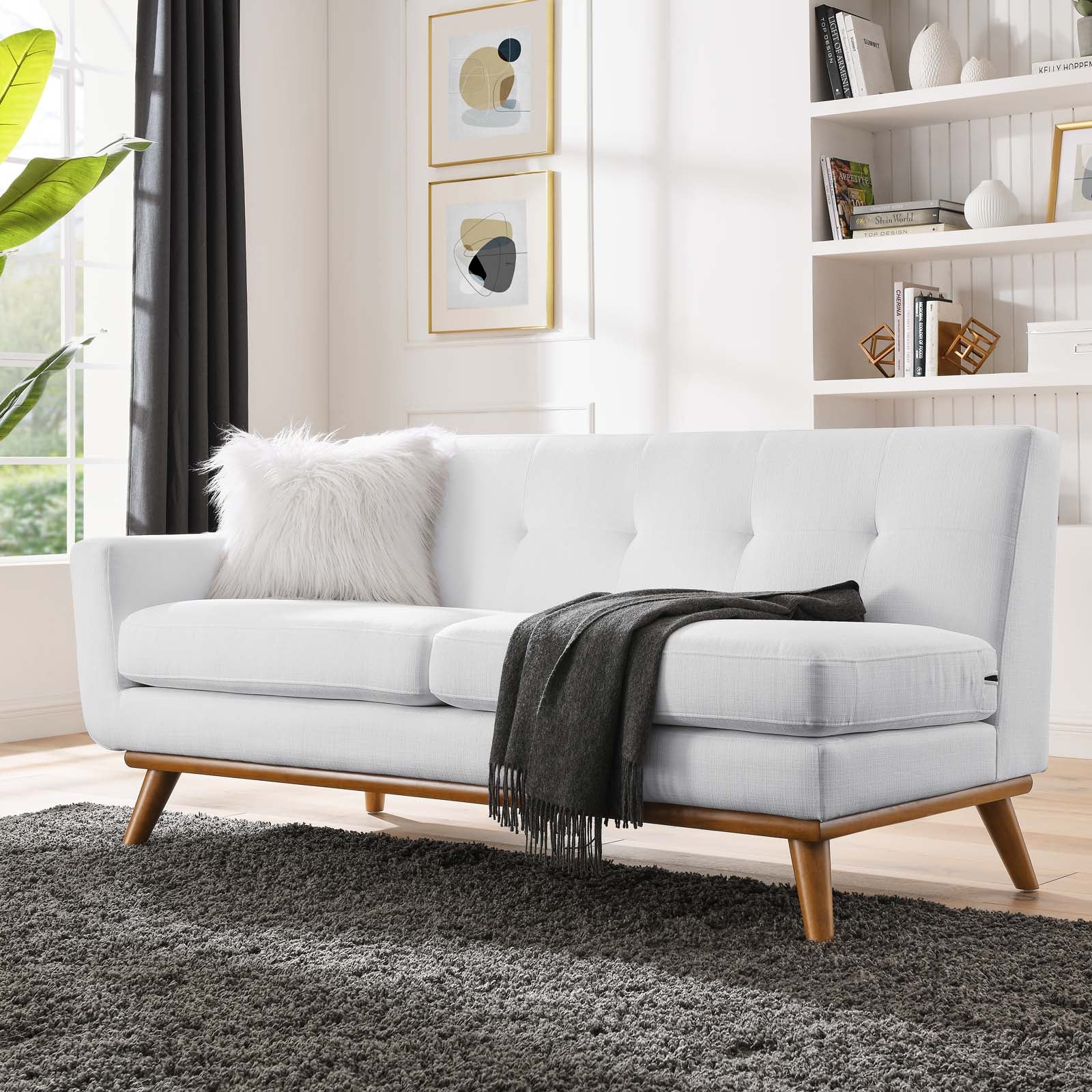 Engage Left-Arm Upholstered Fabric Loveseat by Modway