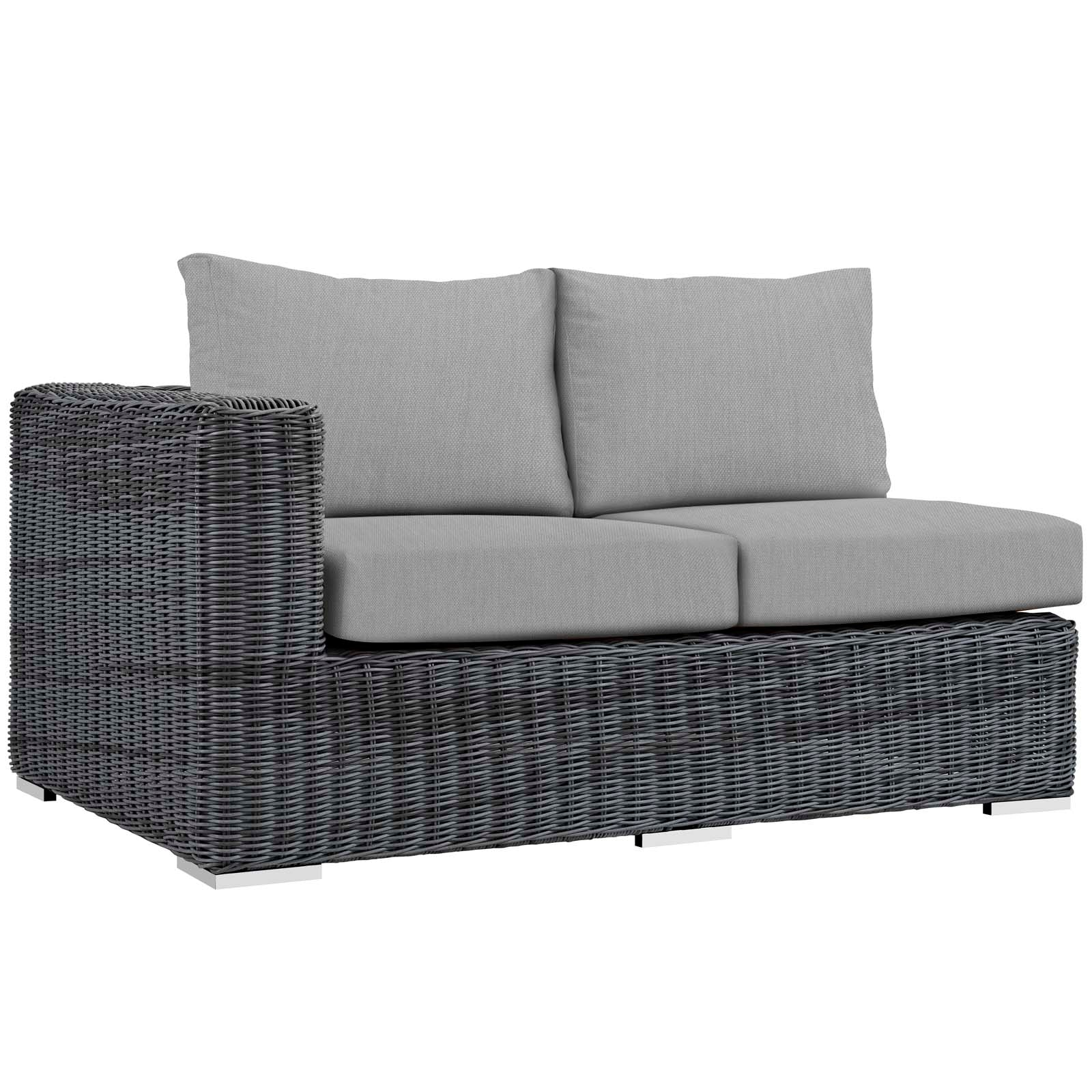 Summon Outdoor Patio Sunbrella¨ Left Arm Loveseat by Modway