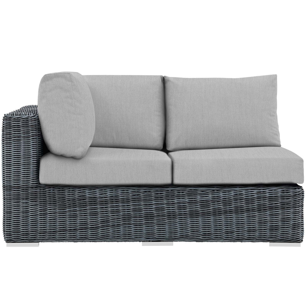 Summon Outdoor Patio Sunbrella¨ Left Arm Loveseat by Modway