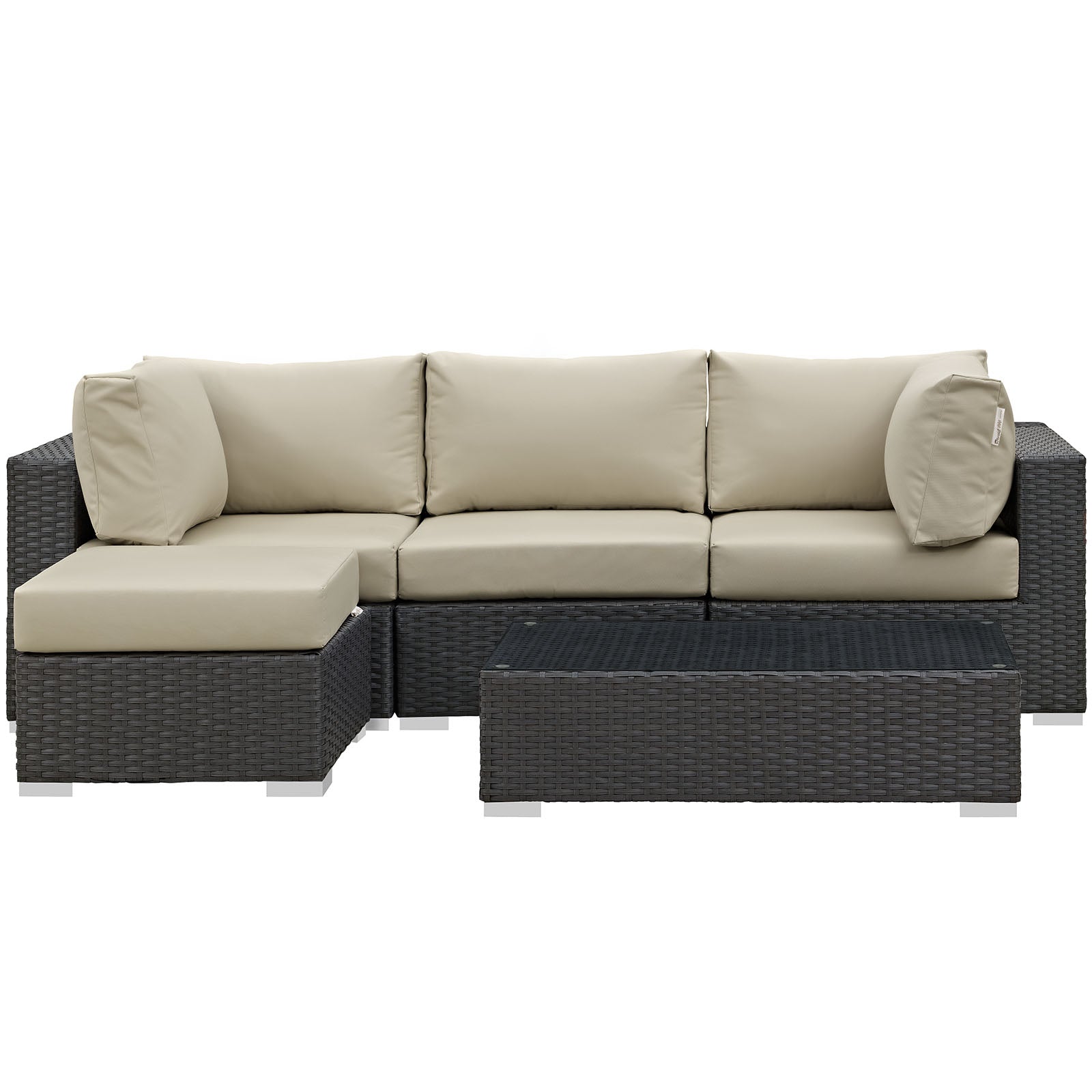 Sojourn 5 Piece Outdoor Patio Sunbrella¨ Sectional Set by Modway