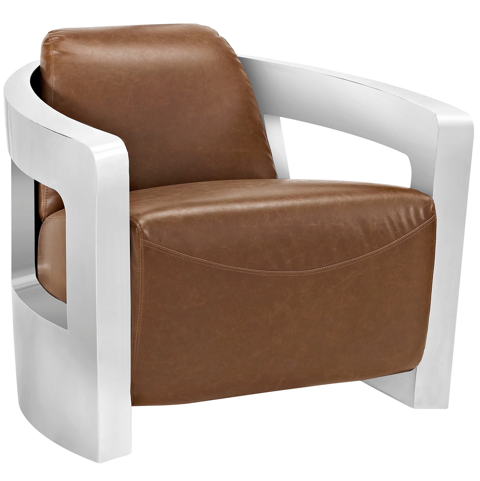 Trip Leather Lounge Chair by Modway