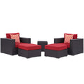 Convene 5 Piece Outdoor Patio Sectional Set