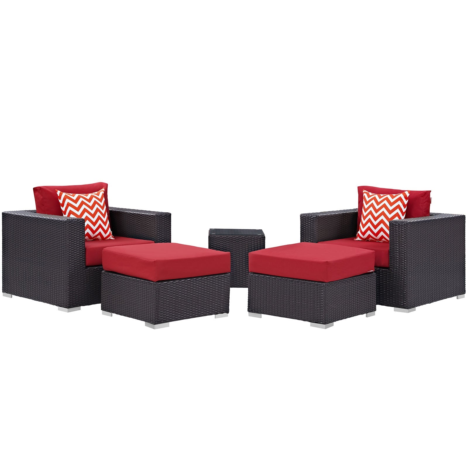 Convene 5 Piece Outdoor Patio Sectional Set