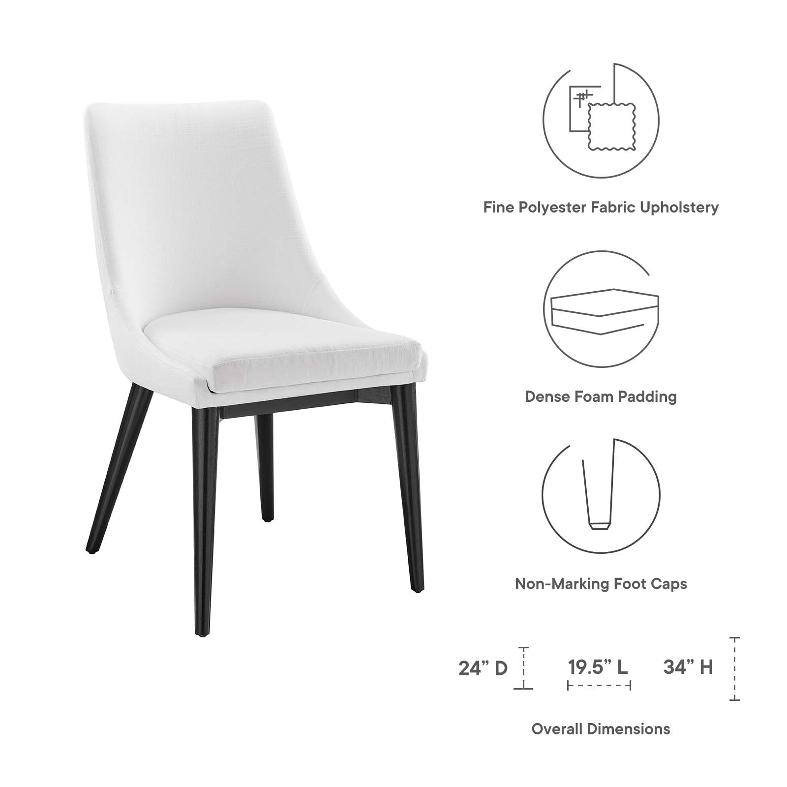 Viscount Fabric Dining Side Chair Set of 2 by Modway