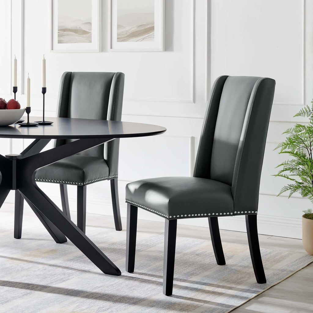 Baron Vinyl Dining Chair Set of 2 by Modway