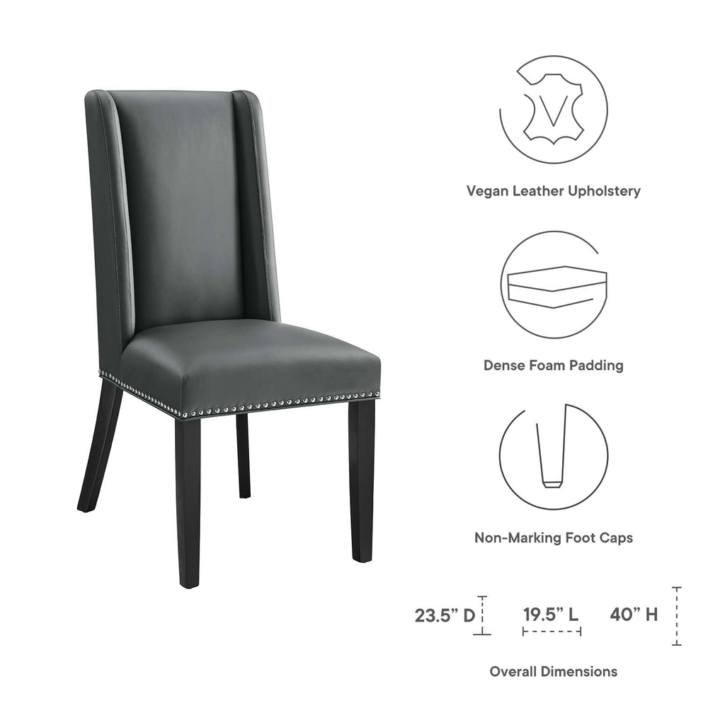 Baron Vinyl Dining Chair Set of 2 by Modway