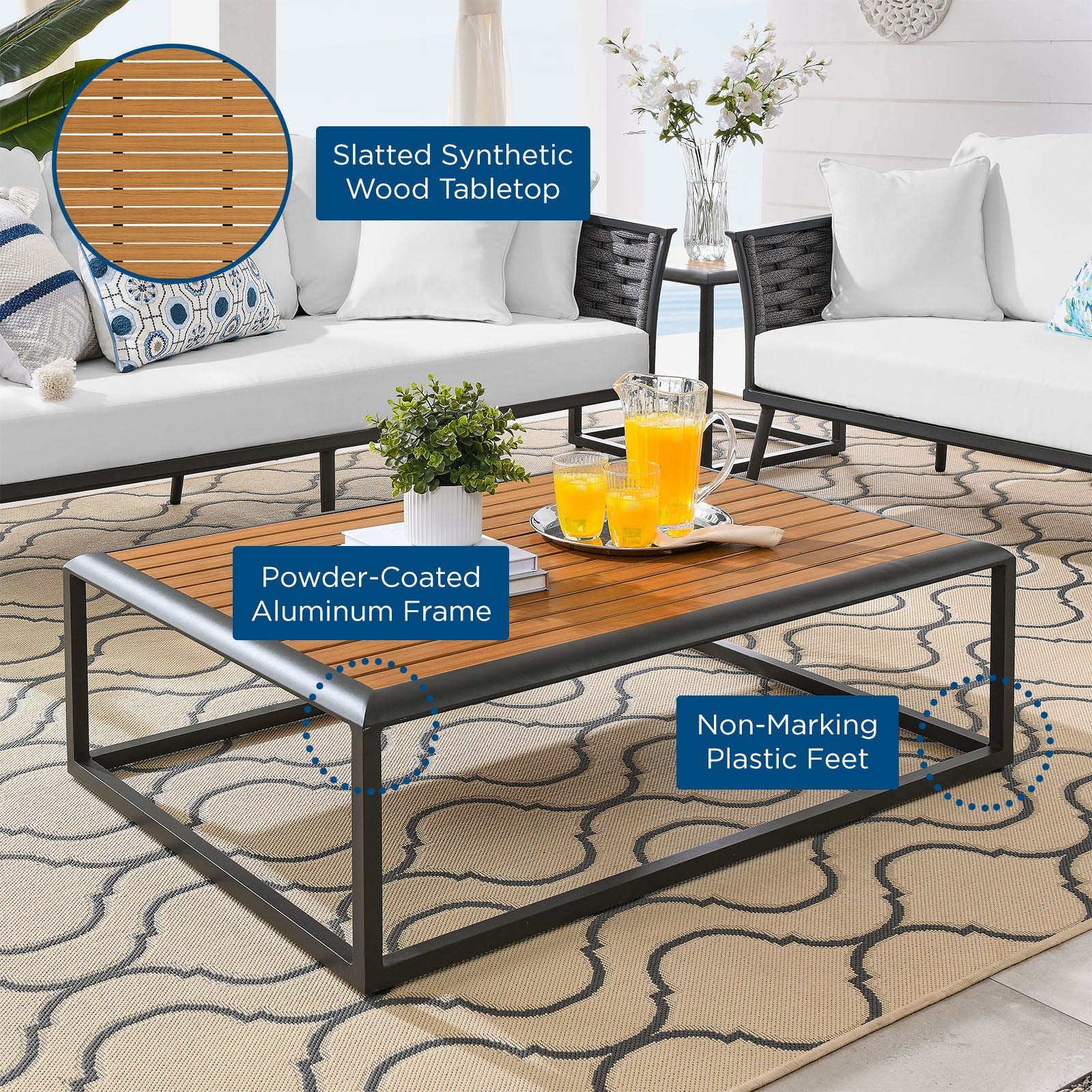 Stance Outdoor Patio Aluminum Coffee Table by Modway