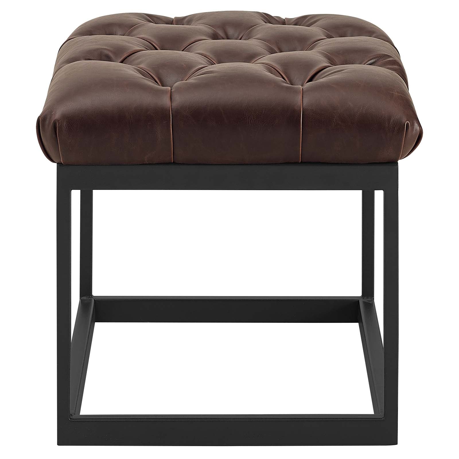 Cherish Antique Button Tufted Faux Leather Ottoman by Modway