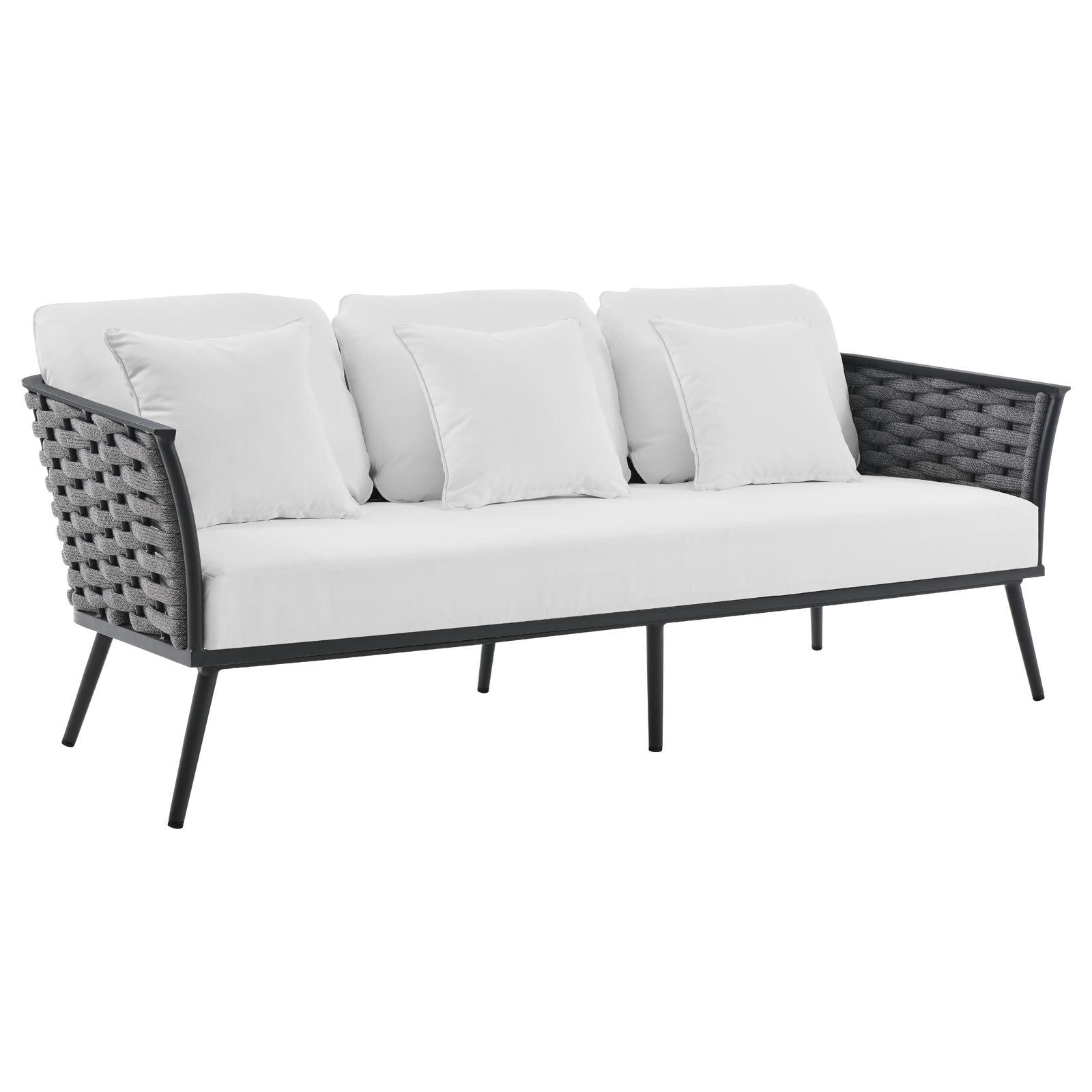 Stance 3 Piece Outdoor Patio Aluminum Sectional Sofa Set by Modway