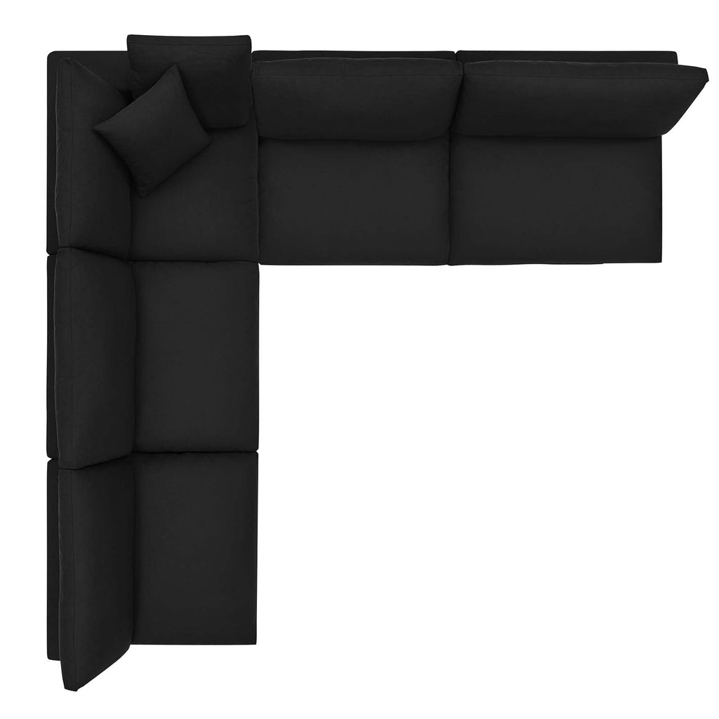 Commix 5-Piece Down Filled Overstuffed Armless Sectional Sofa by Modway
