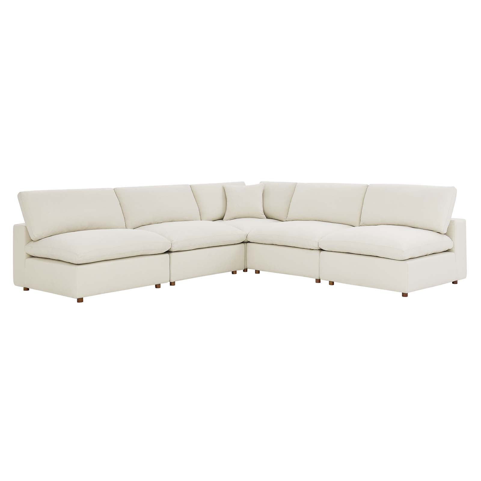 Commix 5-Piece Down Filled Overstuffed Armless Sectional Sofa by Modway