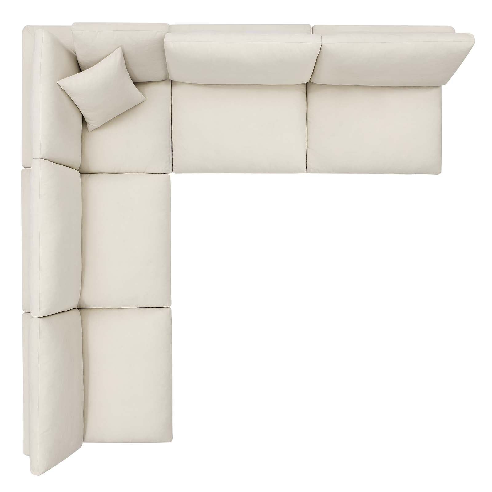 Commix 5-Piece Down Filled Overstuffed Armless Sectional Sofa by Modway