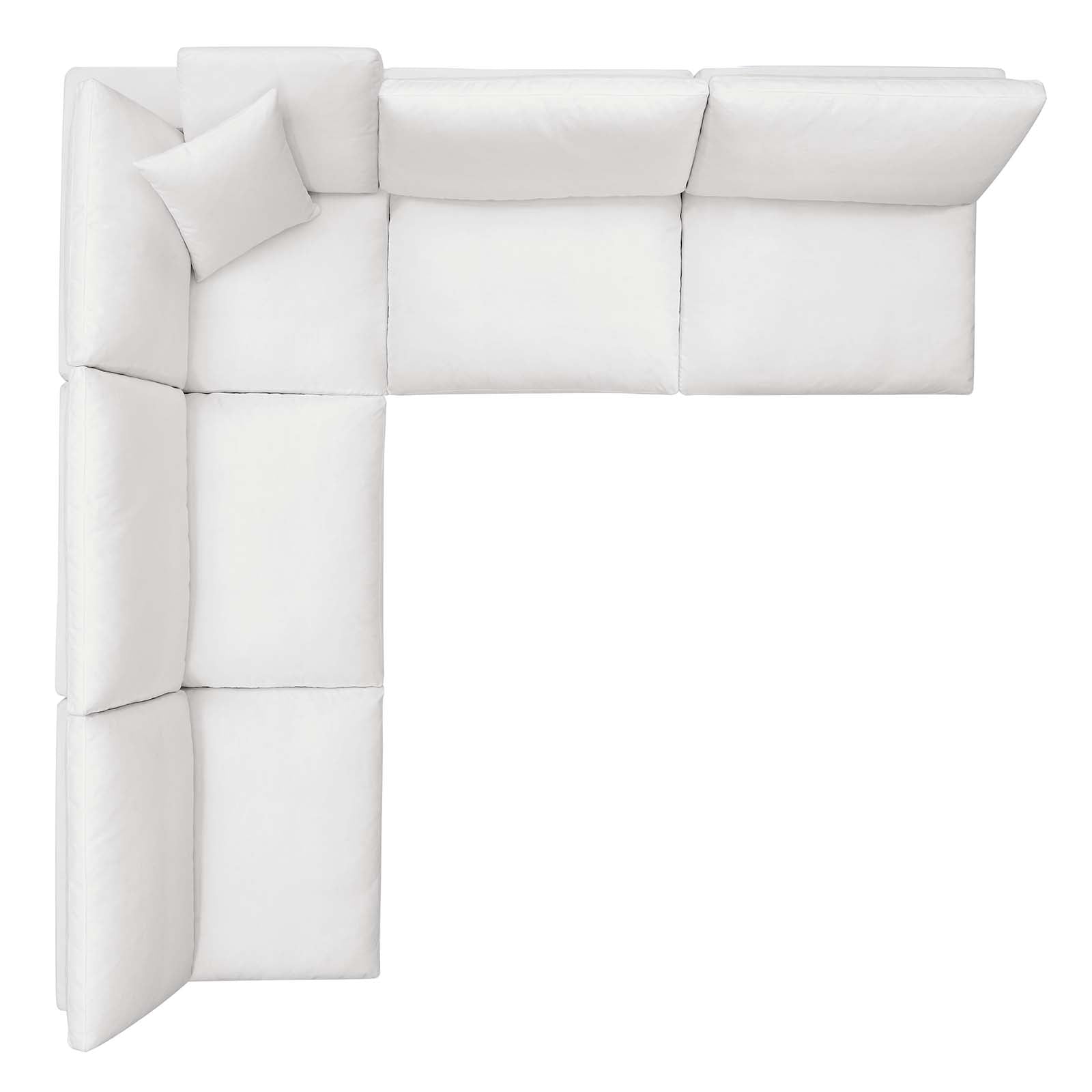 Commix 5-Piece Down Filled Overstuffed Armless Sectional Sofa by Modway