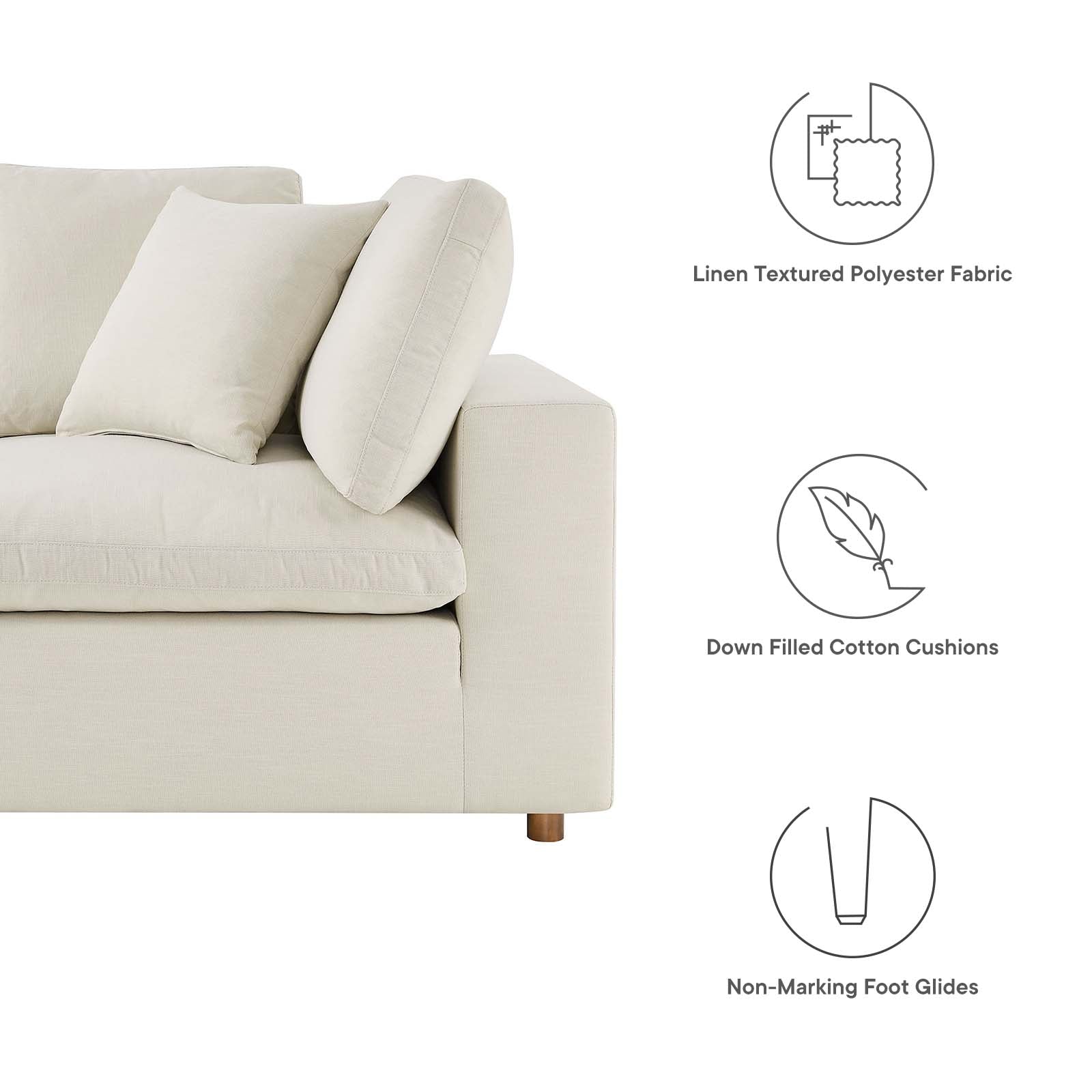 Commix 6 Piece Down Filled Overstuffed Sectional Sofa Set by Modway