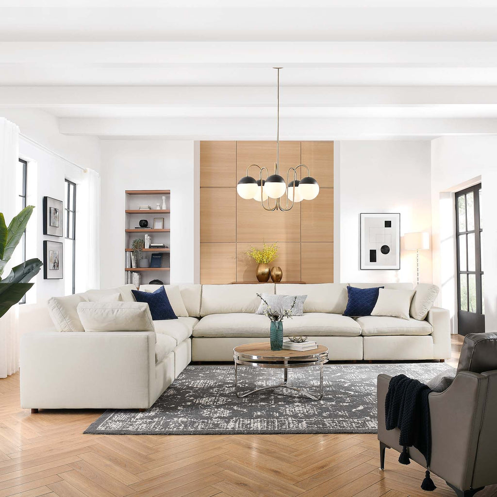 Commix 6 Piece Down Filled Overstuffed Sectional Sofa Set by Modway