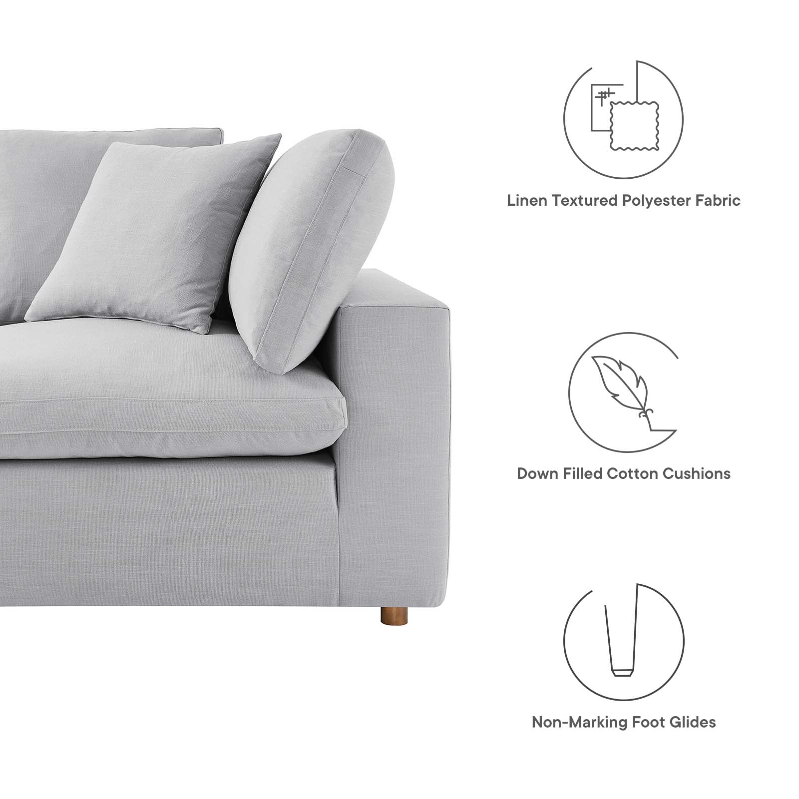 Commix 6 Piece Down Filled Overstuffed Sectional Sofa Set by Modway