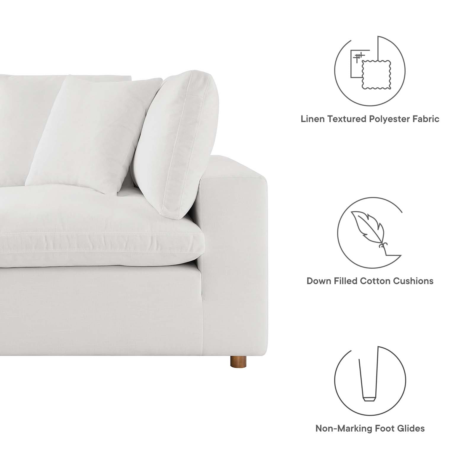 Commix 6 Piece Down Filled Overstuffed Sectional Sofa Set by Modway