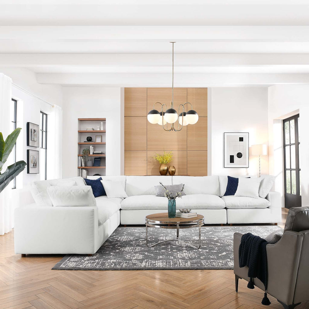 Commix 6 Piece Down Filled Overstuffed Sectional Sofa Set by Modway